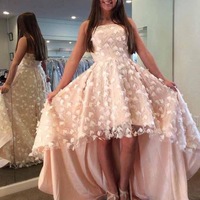 Elegant Strapless Hi Low Wedding Dresses  - Thumbnail 3