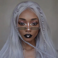 Rimless Retro Style Clear Lense Sunglass Eyewear - Thumbnail 2