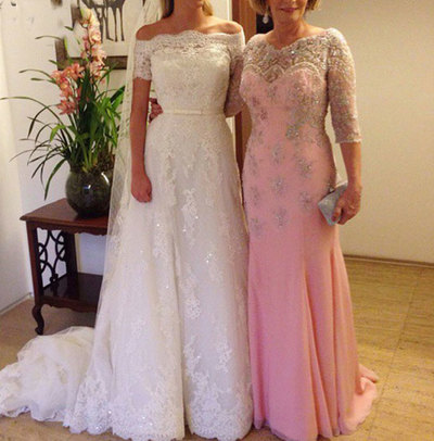 Mermaid Half Sleeves Mother of the Bride Dresses with Appliques