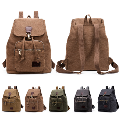 Solid color large capacity backpack school bag