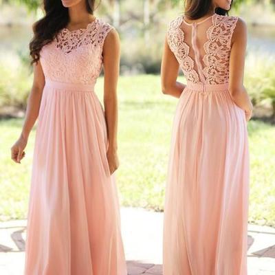 A-line/princess scoop sleeveless applique floor-length chiffon dresses,42
