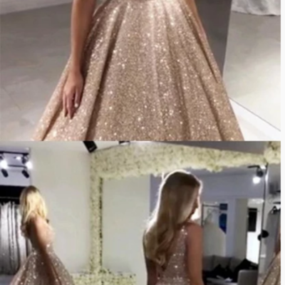2019 charming modest long prom gown, a-line shinning gorgeous prom dresses,44