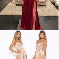 2019 Cheap Spaghetti Straps Side Split Simple Modest Sexy Prom Dresses, Evening dresses,57 - Thumbnail 2