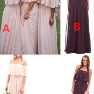 Off shoulder chiffon cheap popular new simple bridesmaid dress, dress for wedding guest ,60 - Thumbnail 5
