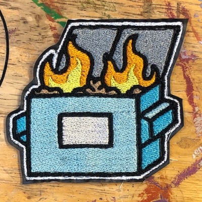 Dumpster fire patch (blue)
