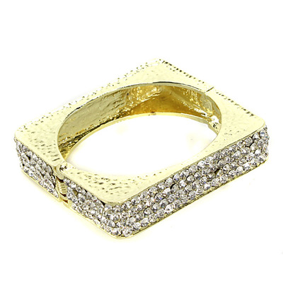 Blinged out square bangle