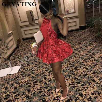 Backless Short Prom Dresses for Black Girls Sequins African Graduation Dress Mini Cocktail Party Dress,72