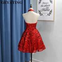 Backless Short Prom Dresses for Black Girls Sequins African Graduation Dress Mini Cocktail Party Dress,72 - Thumbnail 2