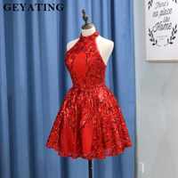 Backless Short Prom Dresses for Black Girls Sequins African Graduation Dress Mini Cocktail Party Dress,72 - Thumbnail 3