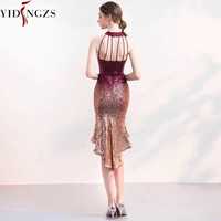 New Women Halter Elegant Sequin Prom Dress Short Front Long Back Sparkle Party Dress,76 - Thumbnail 2