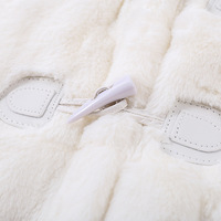 Japanese Cute Autumn Winter Soft Plush Velvet Girl Neko Ear Pink Cat Paw White Loose Coat - Thumbnail 3