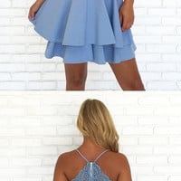 A-Line V Neck Spaghetti Straps Open Back White Satin Tiered Short Homecoming Dresses with Lace - Thumbnail 1