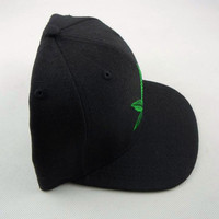 Weed Logo Snapback Hat By Deadline Black Color - Thumbnail 2