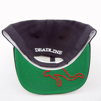 Weed Logo Snapback Hat By Deadline Black Color - Thumbnail 3