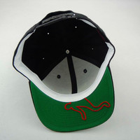 Weed Logo Snapback Hat By Deadline Black Color - Thumbnail 4