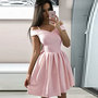 Simple satin short prom dress, homecoming dress-1