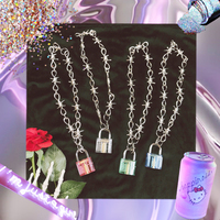 Free Shipping-JELLY LOVE LOCK NECKLACE - Thumbnail 1