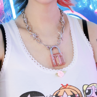 Free Shipping-JELLY LOVE LOCK NECKLACE - Thumbnail 2