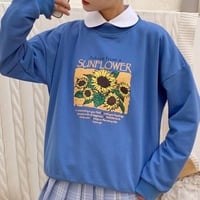 SUN FLOWER BLUE SWEATSHIRT - Thumbnail 1