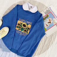 SUN FLOWER BLUE SWEATSHIRT - Thumbnail 3