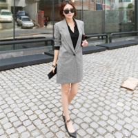 Grey Casual Blazer Coat - Thumbnail 3
