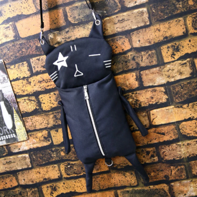 Black Personality Cat Fashion Canvas Bag