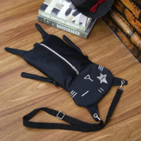 Black Personality Cat Fashion Canvas Bag - Thumbnail 1
