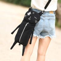 Black Personality Cat Fashion Canvas Bag - Thumbnail 4