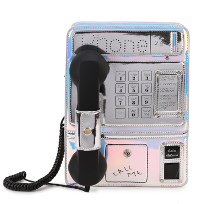 Trendy laser gradient telephone design shoulder bag crossbody bag