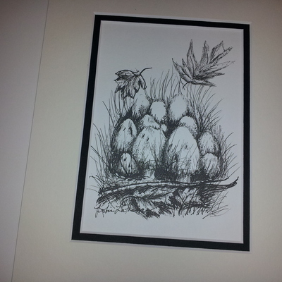 Mushroom hatch original ink sketch print - Thumbnail 4