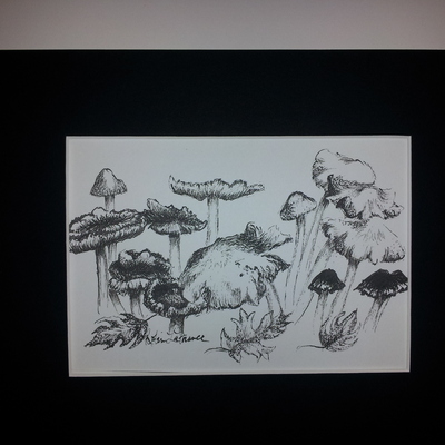 Mushroom dance original ink sketch print - Thumbnail 2