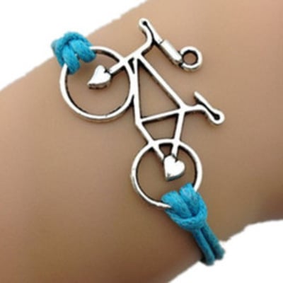 Bicycle charm rope bracelet
