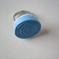 Earth Friendly Adjustable Ring Made With Blue Security Envelope - Thumbnail 2