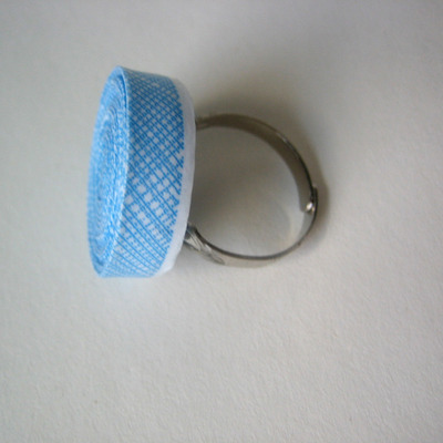 Earth Friendly Adjustable Ring Made With Blue Security Envelope