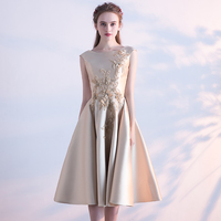 Cute satin lace short prom dress, hoco dress - Thumbnail 3