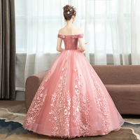 Cute tulle applique long prom dress, evening dress - Thumbnail 3