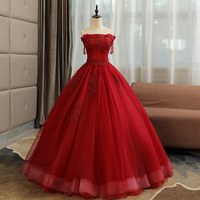 Black tulle lace long prom gown, cheap evening dress - Thumbnail 4