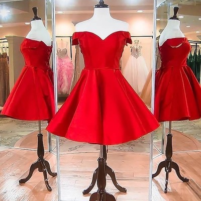Royal blue /red off the shoulder short homecoming dresses under 100 - Thumbnail 2