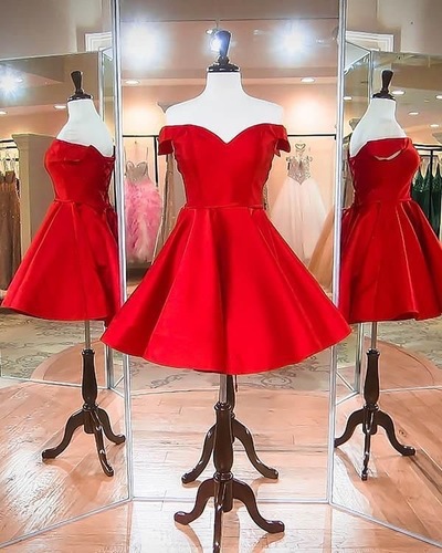 Royal Blue /Red Off the Shoulder Short Homecoming Dresses Under 100