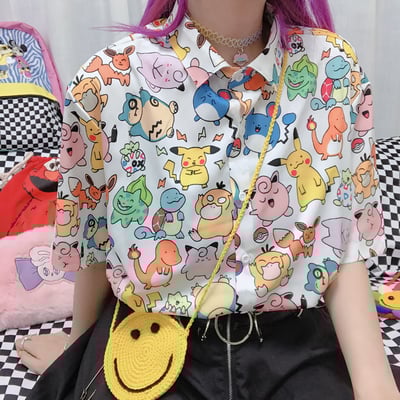 Harajuku new cartoon print blouses