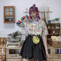 Harajuku new cartoon print blouses - Thumbnail 1