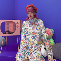 Harajuku new cartoon print blouses - Thumbnail 3