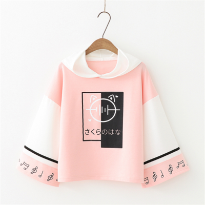 Harajuku kawaii japanese cat sweatshirt top