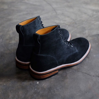 Handmade black lace up suede stylish boot - Thumbnail 4