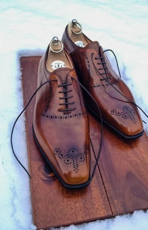   Handmade Brogue Brown Office Men's Shoes Collection