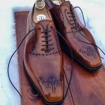  Handmade Brogue Brown Office Men's Shoes Collection