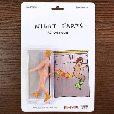 Porous walker night farts action figure