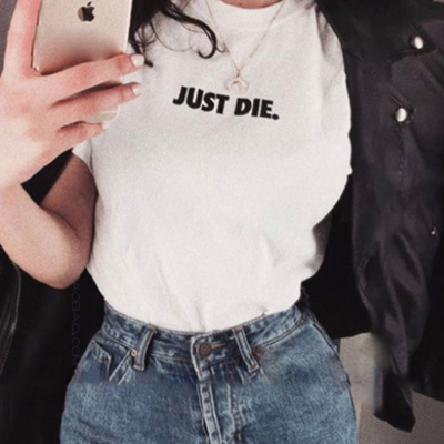 Free shipping-"just die" tee - Thumbnail 3