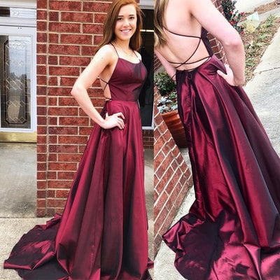 Criss cross long prom dresses evening gowns for women gh008 - Thumbnail 4