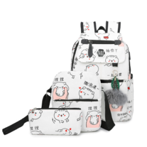 Three Pieces Set Kawaii School Bag Backpack
